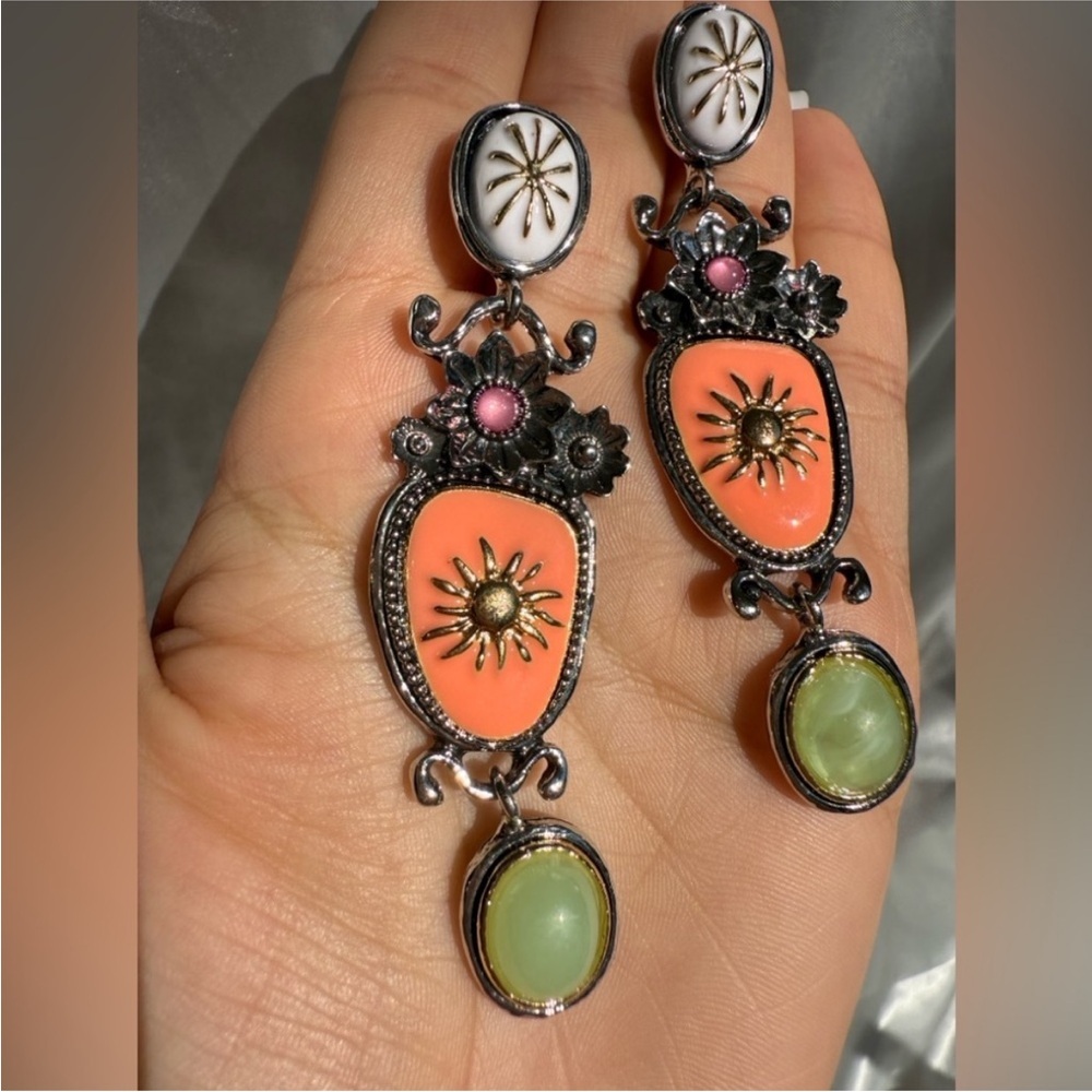 Unique Multi-Color Dangle Earrings - image 1